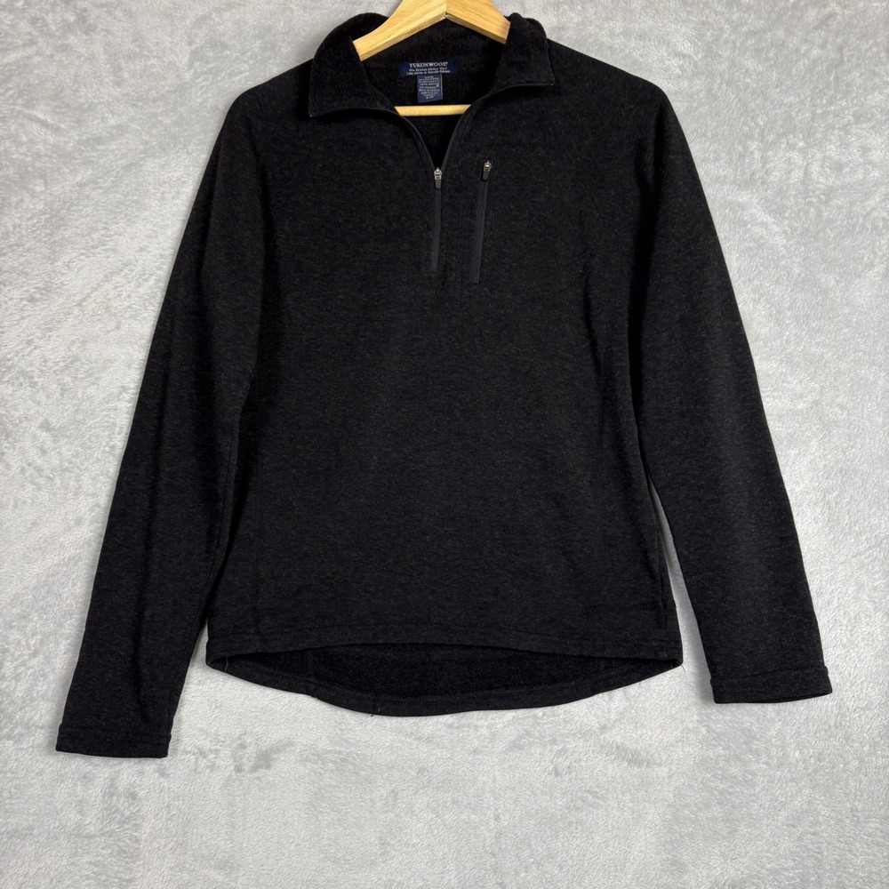 Yukonwool Mens Small Merino Wool Quarter Zip Pullover Charcoal Grey Canada Made